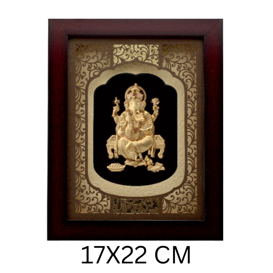 24 KT GOLD FOIL EXTRA MINI SOLID CARVING GANESH JI