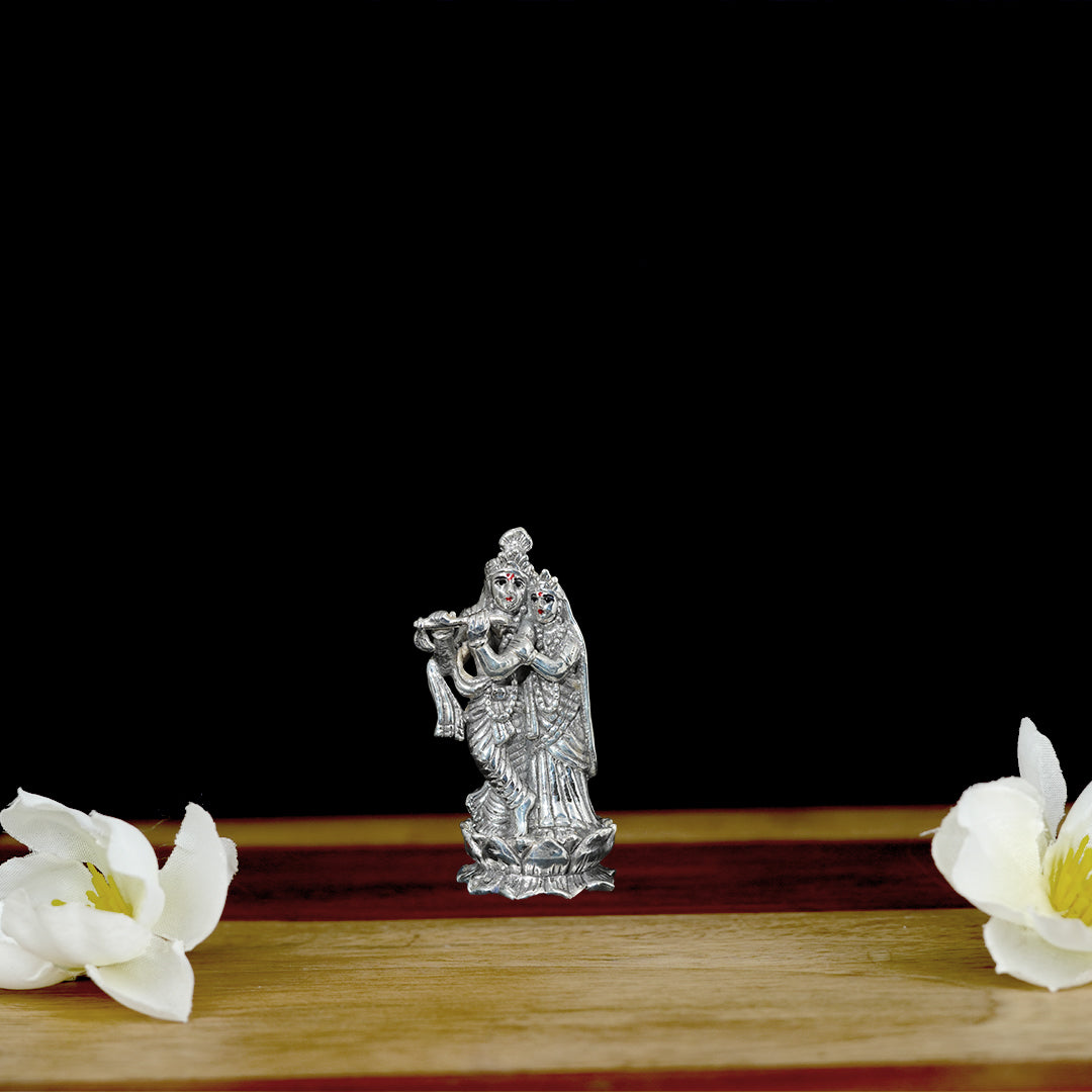 Candrin 925 Radha Krishna With Lotus 3D Idol