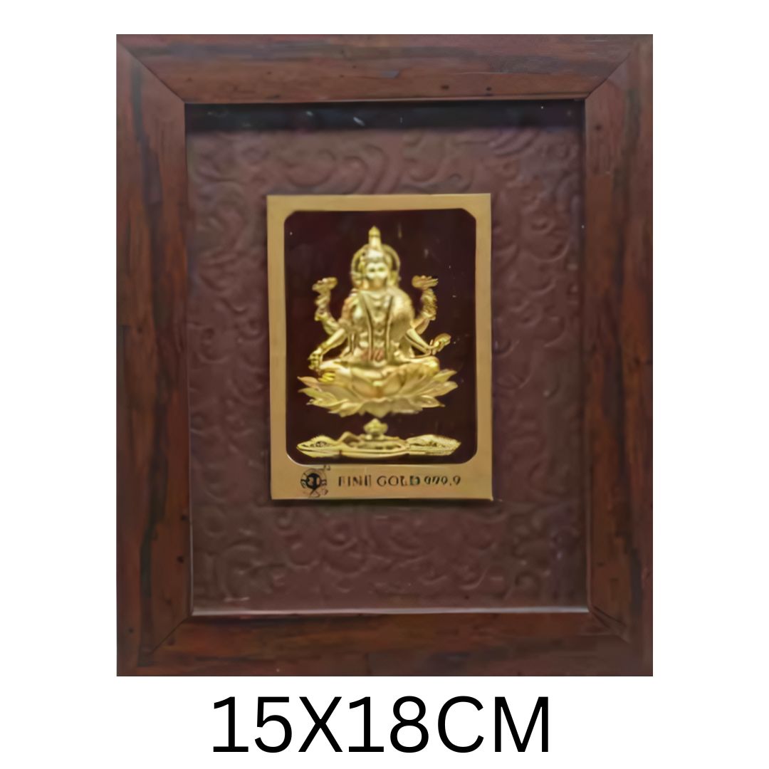 24KT GOLD FOIL ELEGENT MINI BROWN LAXMI JI FRAME