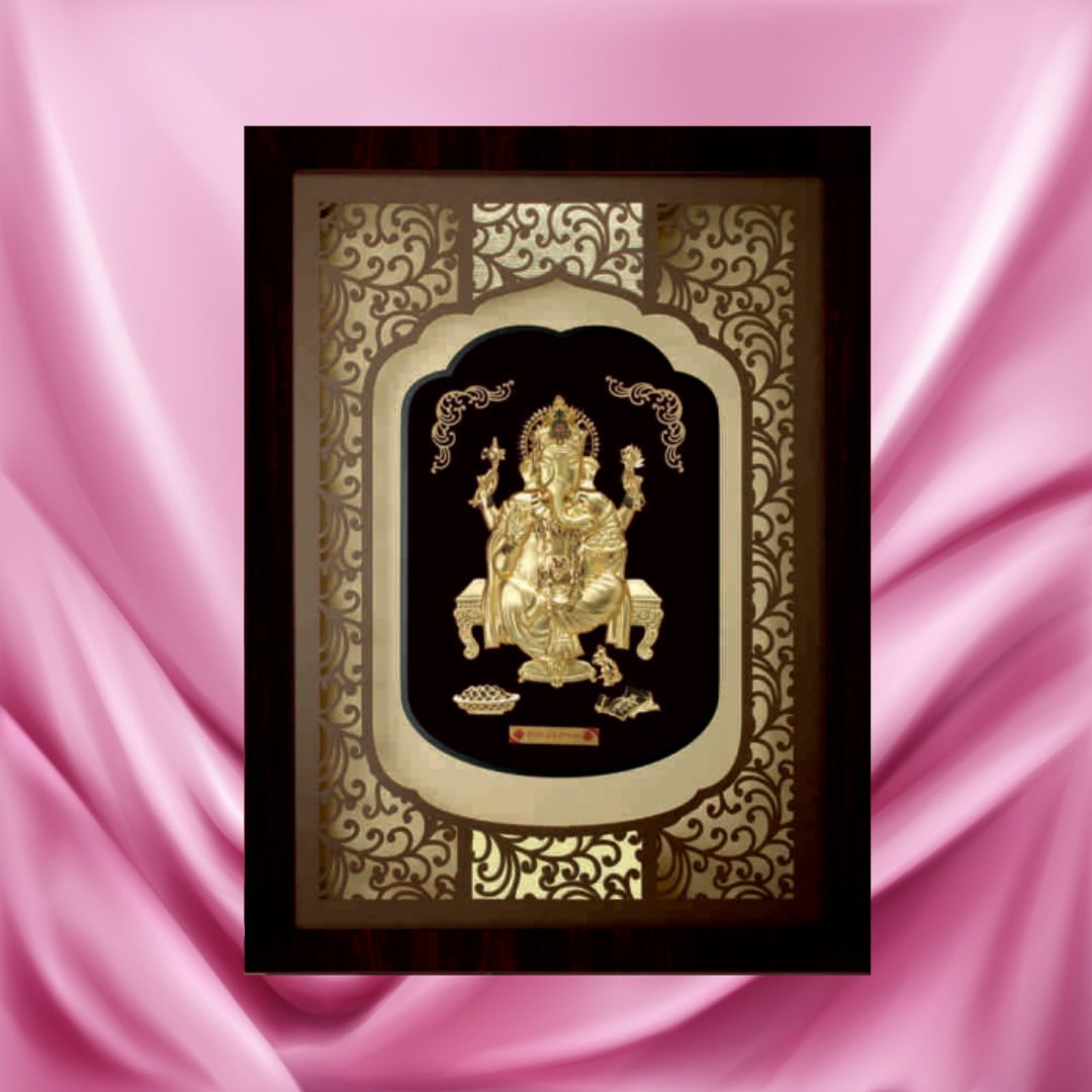 24KT GOLD FOIL ELITE GANESHA FRAME.