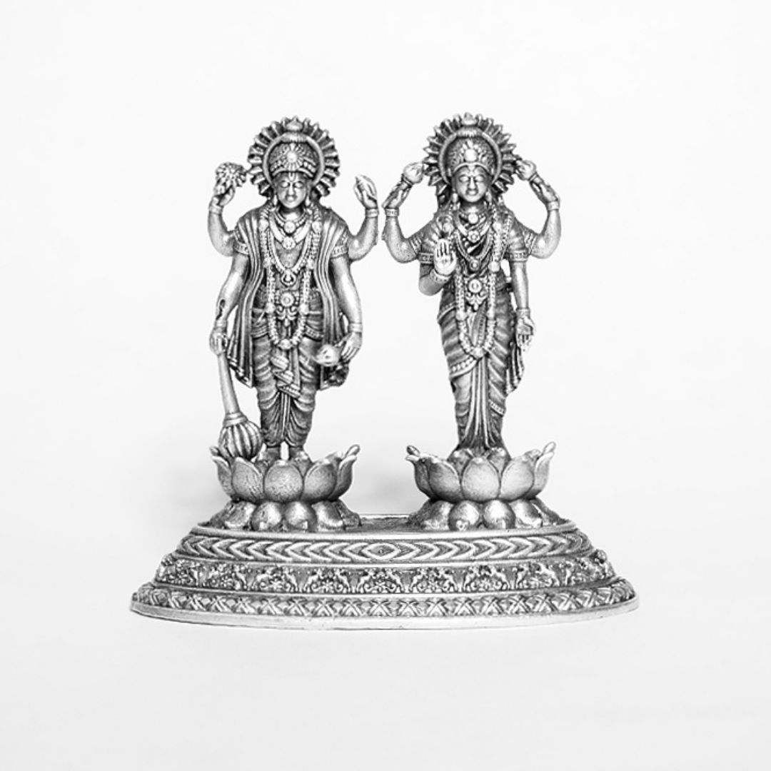 Candrin 925 Vishnu Ji With Laxmi Ji 2D Idol