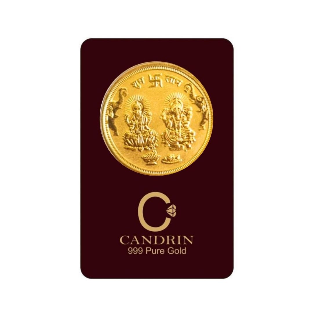 CANDRIN 999 GOLD LAXMI GANESH JI COIN