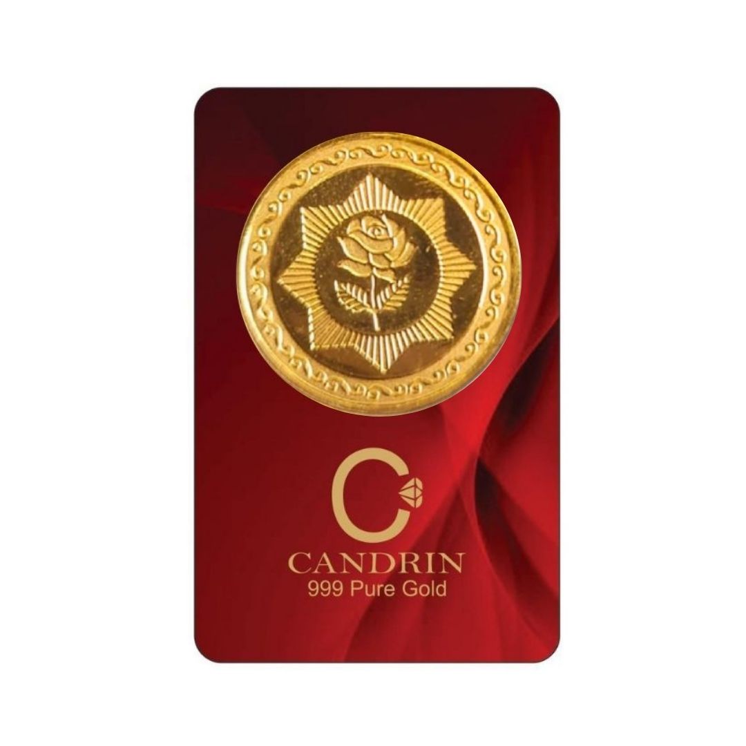 CANDRIN 999 GOLD ROSE COIN