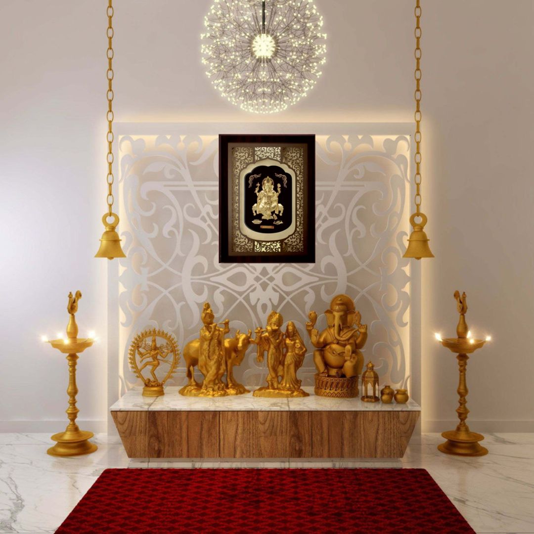 24KT GOLD FOIL ELITE GANESHA FRAME.