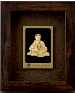 24KT GOLD FOIL ELEGENT MINI BROWN GURU NANAK JI FRAME