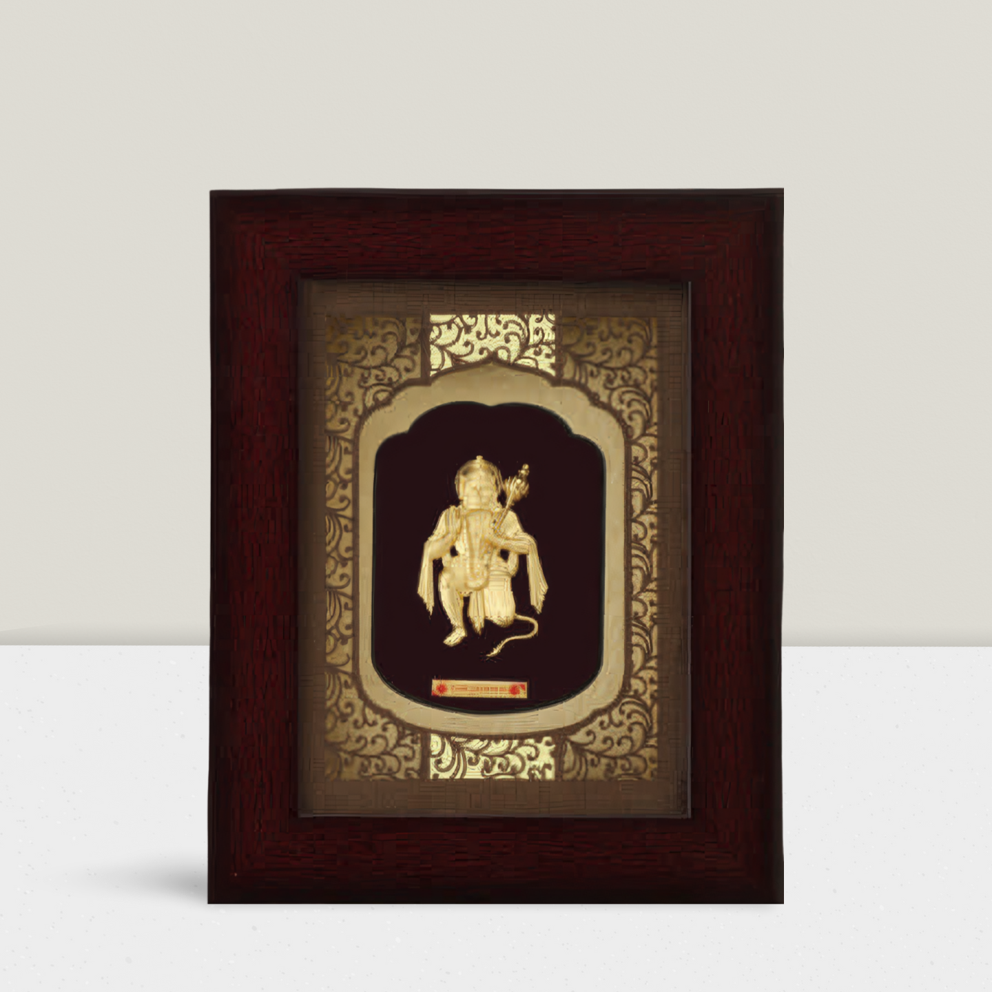 24KT GOLD FOIL EXTRA MINI SOLID CARVING HANUMAN JI FRAME