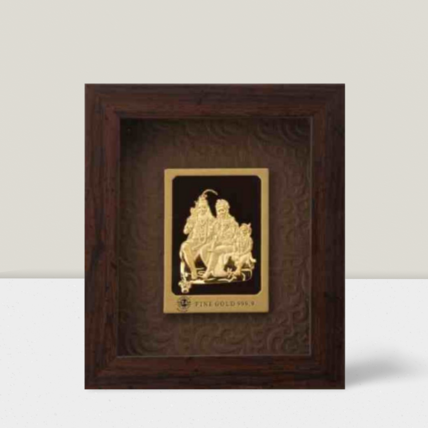 24KT GOLD FOIL ELEGENT MINI BROWN SHIV PARIVAR FRAME