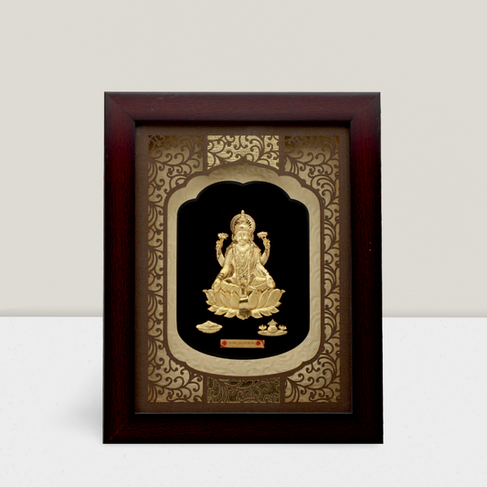 24KT GOLD FOIL EXTRA MINI SOLID CARVING LAXMI JI FRAME