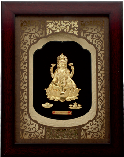 24KT GOLD FOIL SOLID ROSEWOOD LAXMI JI FRAME